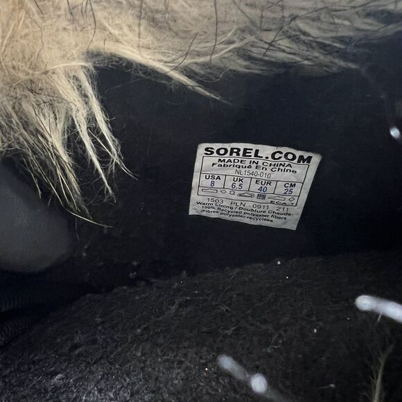 Sorel Women Joan of Arctic Tall Boots Black Waterproof NL1540-010 Sz 8 PreOwned - Picture 9 of 14